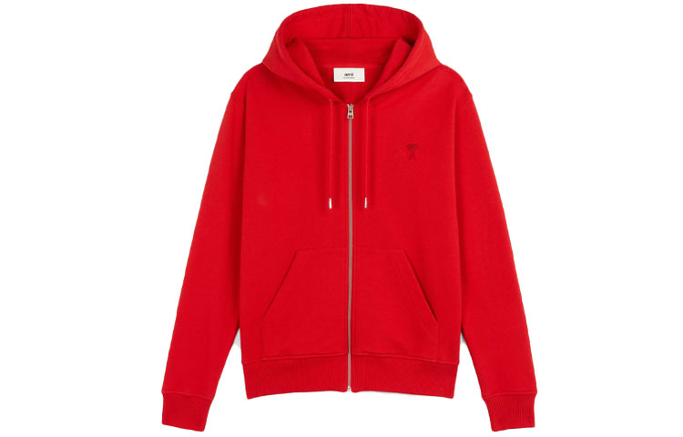 Order Ami Paris FW21 Sudadera Roja Ami De Coeur con Bordado y Capucha Ajustable. A21HJ006730-600