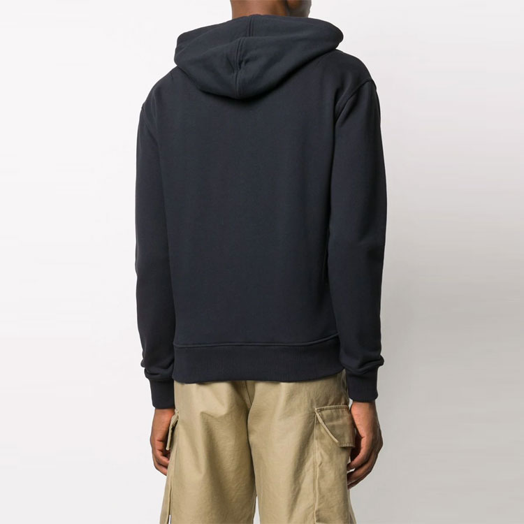 Shop Ami Paris AMIPARIS FW21 Ami De Coeur Zip Hoodie Jacket Navy Blue Menswear E21HJ006730-410