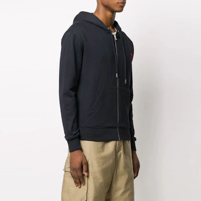Ami Paris AMIPARIS FW21 Ami De Coeur Zip Hoodie Jacket Navy Blue Menswear E21HJ006730-410 Purchase Ami Paris AMIPARIS FW21 Ami De Coeur Zip Hoodie Jacket Navy Blue Menswear E21HJ006730-410