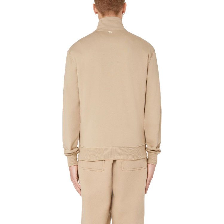 Ami Paris AMIPARIS FW21 Beige Zip-Up Hoodie with Heart Logo for Men. A21HJ009-730250 圖 4