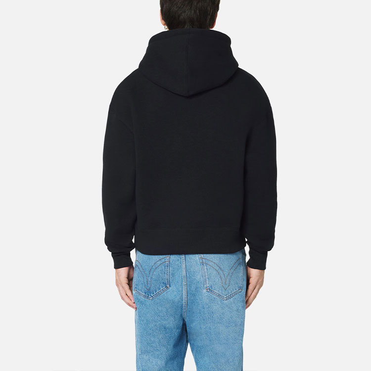 Ami Paris AMIPARIS FW21 Gold Heart Logo Drawstring Hoodie Black - . USW207-749001 圖 4