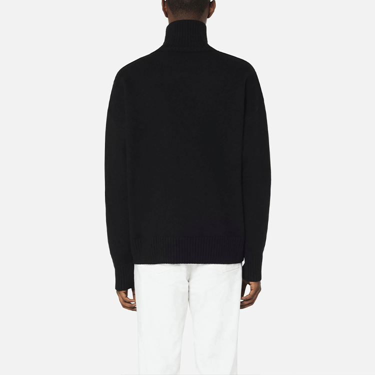 Ami Paris AMIPARIS FW21 Gold Heart Logo Turtleneck Wool Sweater Black - UKS407-018-001 圖 3