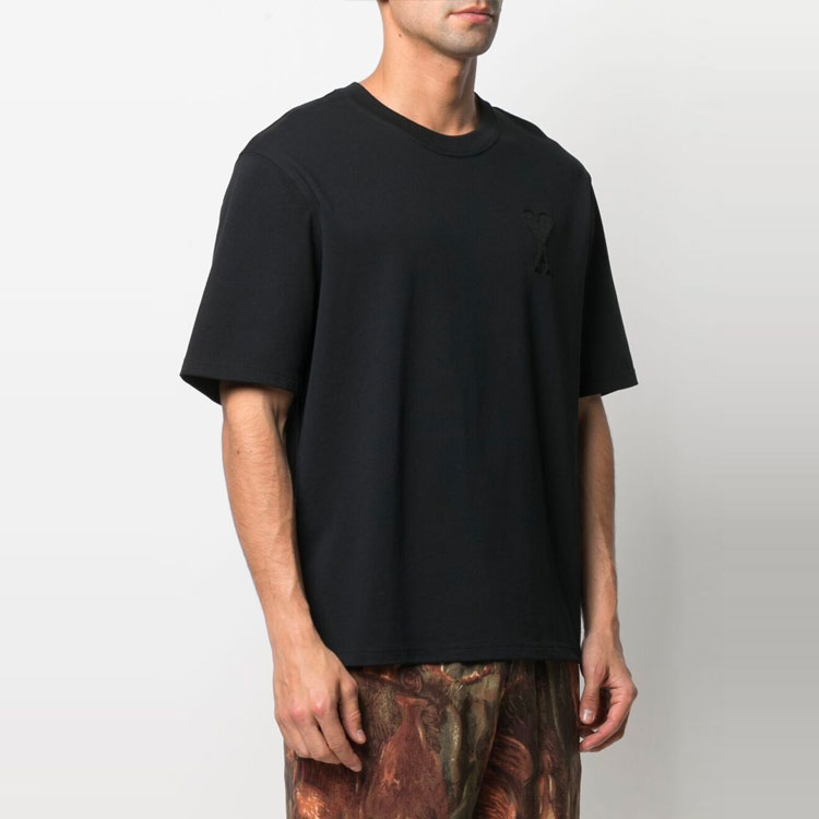 Ami Paris AMIPARIS FW21 Heart Embroidered Loose Fit T-Shirt  Black A21HJ128-726001 圖 3