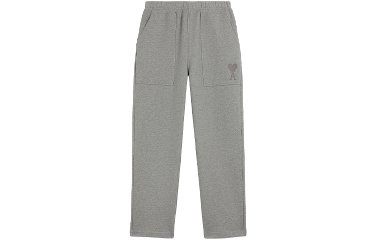 Ami Paris AMIPARIS FW21 Heart Logo Chain Embroidery Sweatpants Men’s Light Grey A21HJ308747-055