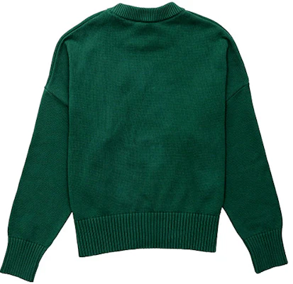 Ami Paris AMIPARIS FW21 Oversized Heart Logo Green Knit Sweater Fashion. A21HK009016-300 Lookbook Ami Paris AMIPARIS FW21 Oversized Heart Logo Green Knit Sweater Fashion. A21HK009016-300