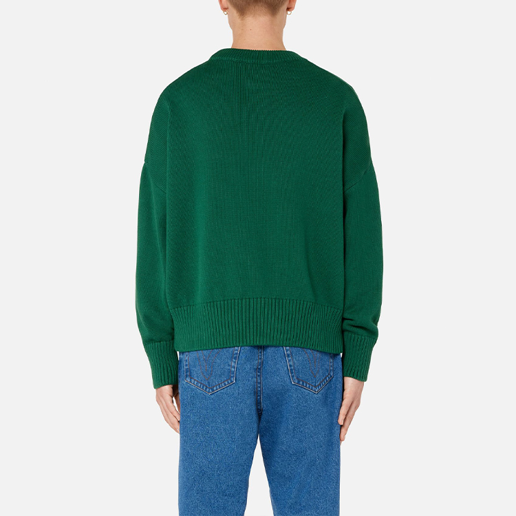 Purchase Ami Paris AMIPARIS FW21 Oversized Heart Logo Green Knit Sweater  Fashion. A21HK009016-300