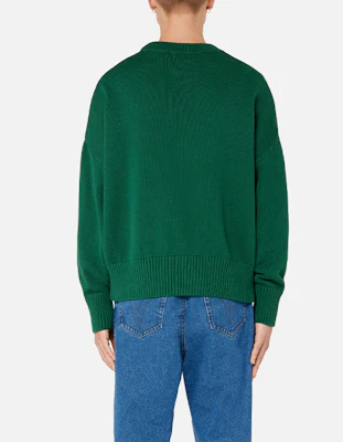 Ami Paris AMIPARIS FW21 Oversized Heart Logo Green Knit Sweater Fashion. A21HK009016-300 Purchase Ami Paris AMIPARIS FW21 Oversized Heart Logo Green Knit Sweater Fashion. A21HK009016-300