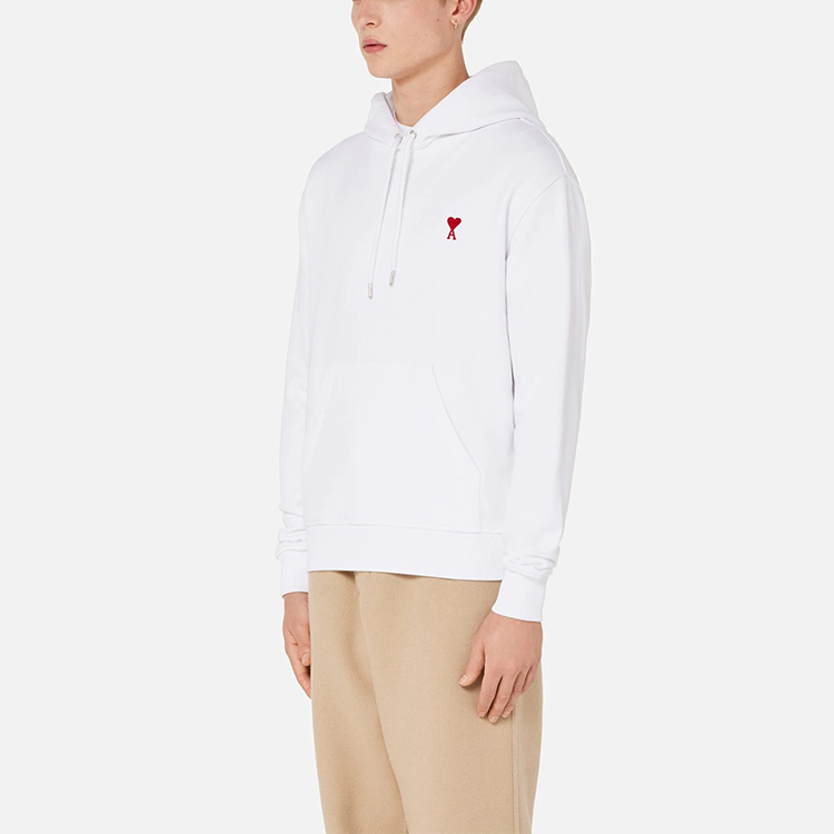 Purchase アミパリス FW21 パリロゴ刺繍ドローストリングフーディ ユニセックス ホワイト カップル向け A21HJ008730-100