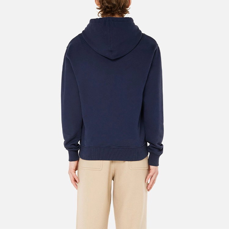 Shop Ami Paris Logo Navy Blue Hoodie Unisex Koleksi Musim Gugur 2021. A21HJ008730-410