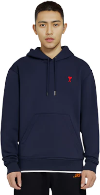 Ami Paris Logo Navy Blue Hoodie Unisex Koleksi Musim Gugur 2021. A21HJ008730-410 Details for Ami Paris Logo Navy Blue Hoodie Unisex Koleksi Musim Gugur 2021. A21HJ008730-410