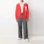 Lookbook Ami Paris AMIPARIS FW21 Red Heart V-Neck Wool Cardigan Unisex Sweater. H21K313-018600