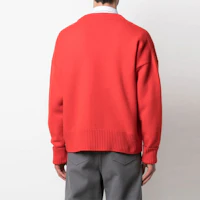 Details for 아미파리 FW21 레드 하트 브이넥 울 가디건 유니섹스 스웨터. H21K313-018600