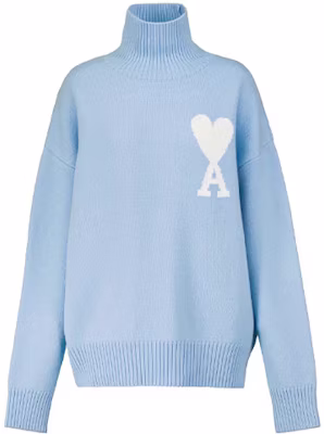 Ami Paris FW21 Sweater Turtleneck Wool Logo Biru Langit Unisex. SPEH21K214018-450 Buy Ami Paris FW21 Sweater Turtleneck Wool Logo Biru Langit Unisex. SPEH21K214018-450