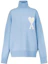 Order Ami Paris FW21 Sweater Turtleneck Wool Logo Biru Langit Unisex. SPEH21K214018-450