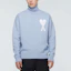 Details for Ami Paris FW21 Sweater Turtleneck Wool Logo Biru Langit Unisex. SPEH21K214018-450