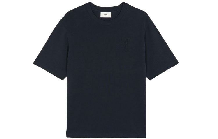 Ami Paris AMIPARIS FW21 Tonal Heart Embroidery Navy Blue Loose Fit Short Sleeve Tee Men. A21HJ128726-410 圖 2