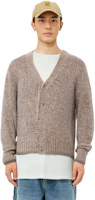 Sizing Ami Paris AMIPARIS FW22 Beige Solid V-Neck Button-Up Knit Cardigan Sweater. HKC153028-250