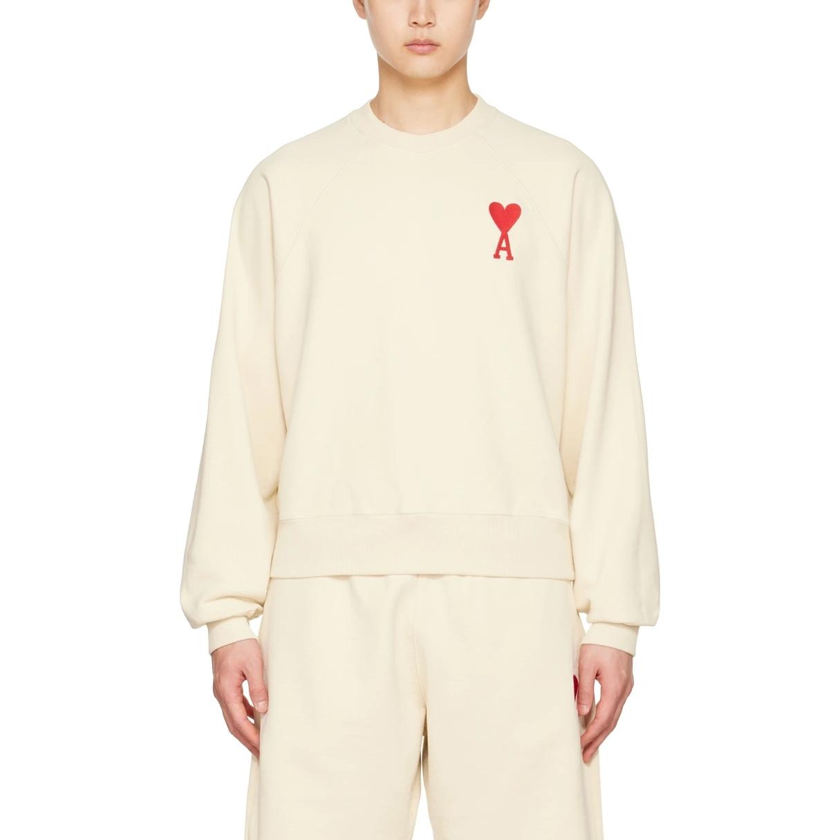 Ami Paris AMIPARIS FW22  Embroidered Heart Pullover Sweatshirt - Off White. SPEUSW022747-150 圖 3