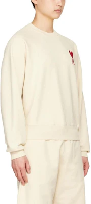 Ami Paris FW22 Sudadera Bordada con Corazón - Blanco Roto. SPEUSW022747-150 Purchase Ami Paris FW22 Sudadera Bordada con Corazón - Blanco Roto. SPEUSW022747-150