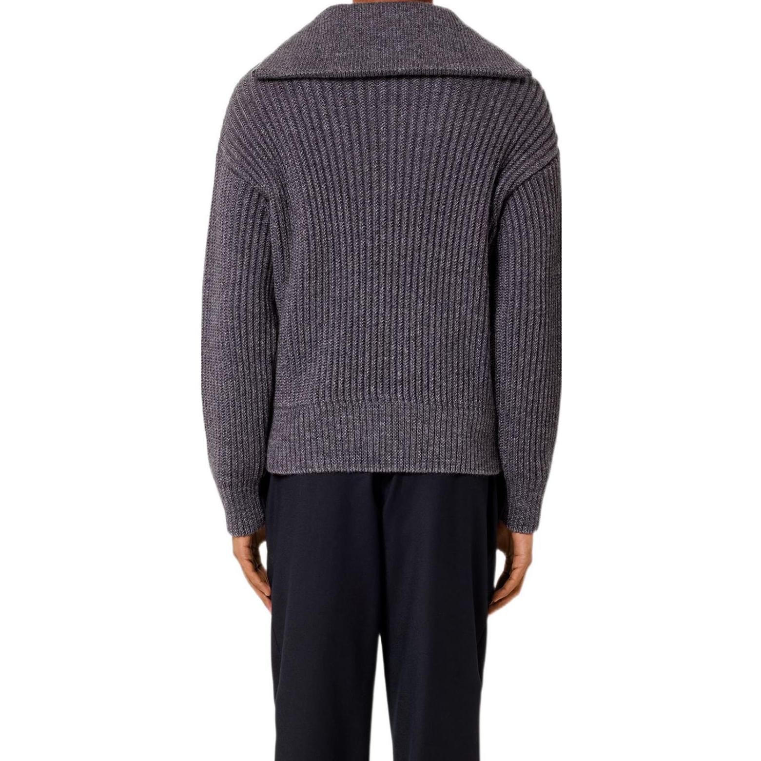Ami Paris AMIPARIS FW22  Grey Half-Zip Pullover Sweater Long Sleeve Classic Style HKS600027-055 圖 4