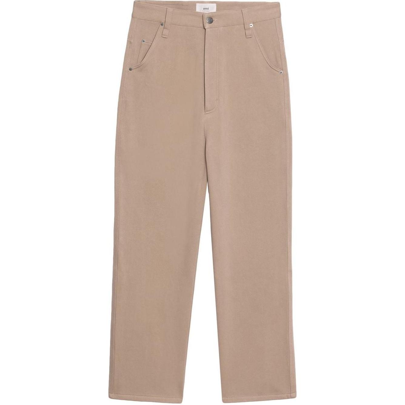 Ami Paris AMIPARIS FW22  Loose Fit Casual Pants Solid Color Brown. HTR102223-250