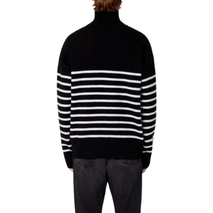 Ami Paris AMIPARIS FW22 Black Heart Pattern Turtleneck Knit Sweater Unisex. UKS404018-958 圖 4