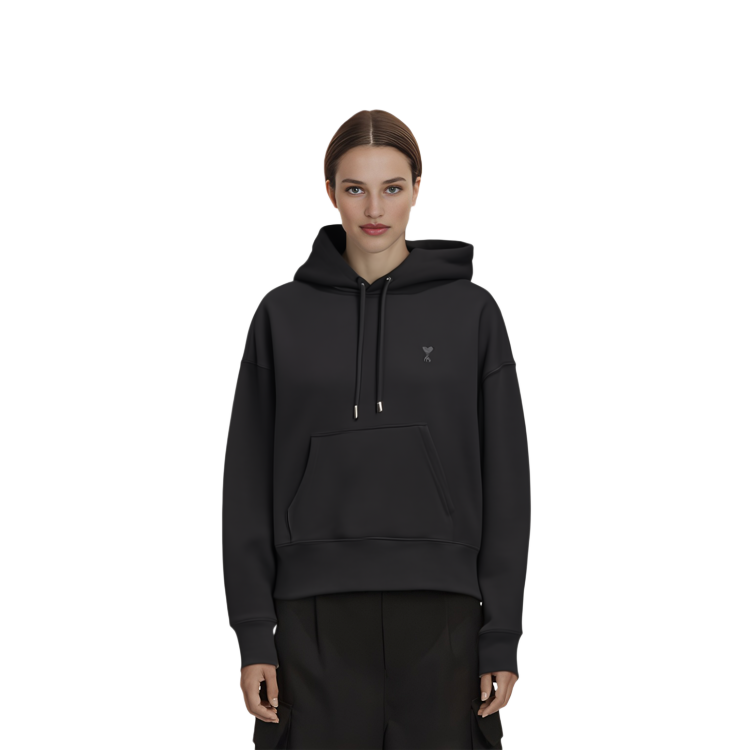 Ami Paris AMIPARIS FW22 Classic Black Heart Pullover Hoodie Unisex Autumn Collection. USW212740001 圖 5