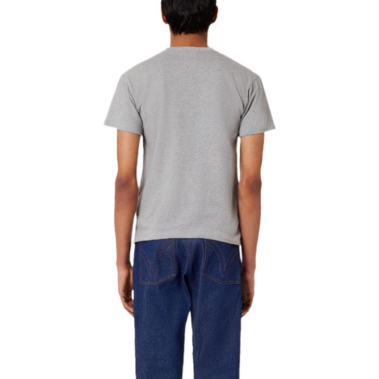 Shop Ami Paris Baju-T Lelaki Kelabu Logo Cetak Lengan Pendek FW22. HTS010702-055