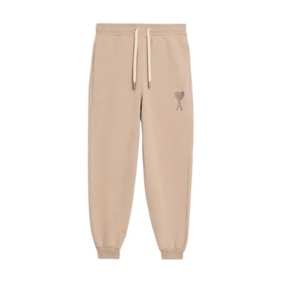Ami Paris AMIPARIS FW22 Heart Embroidered Jogger Pants Unisex Khaki Autumn Collection. UTR202747-267
