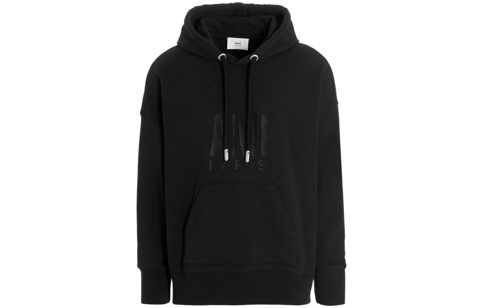 AMI PARIS AMIPARIS FW22 Oversized Logo Print Hoodie Unisex - Black USW203731001