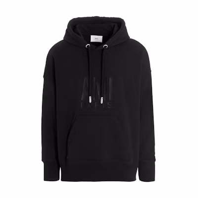 AMI PARIS AMIPARIS FW22 Oversized Logo Print Hoodie Unisex - Black USW203731001
