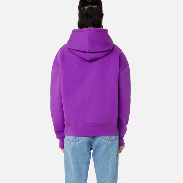 Ami Paris AMIPARIS FW22 Purple Hoodie with Solid Color Logo Embroidery Unisex Fall Sweatshirt USW212740-500 圖 5