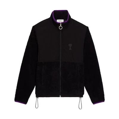 Ami Paris AMIPARIS FW22 Solid Color Logo Embroidered Jacket Men’s Black HJK007761-025