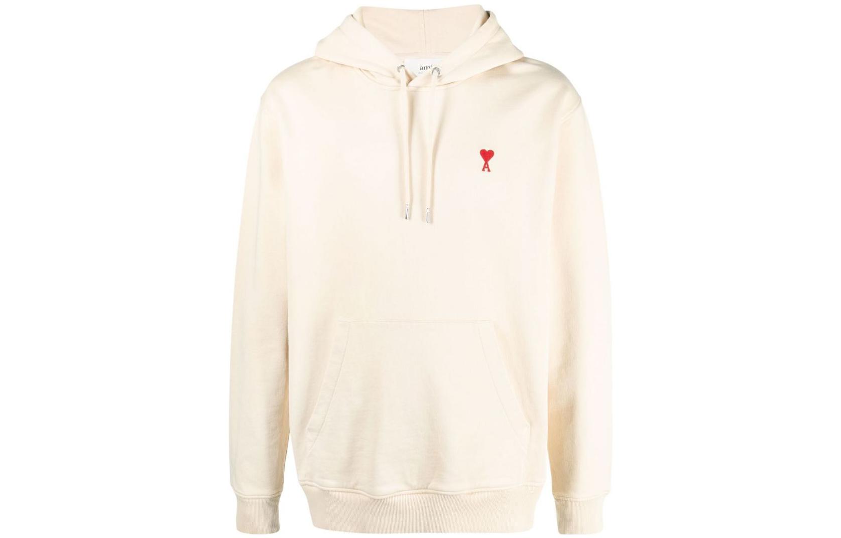 Ami Paris AMIPARIS FW22 Unisex Beige Sweatshirt with Heart Logo Print for Couples. USW200730-709 圖 2