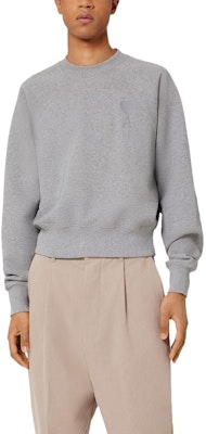 Ami Paris AMIPARIS FW22 男女灰色愛心Logo刺繡圓領衛衣。 USW002747-055 Purchase Ami Paris AMIPARIS FW22 男女灰色愛心Logo刺繡圓領衛衣。 USW002747-055