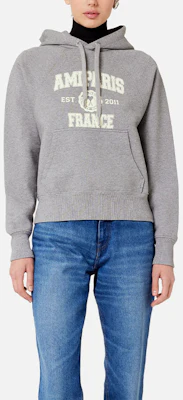 Ami Paris AMIPARIS 2022秋冬灰色连帽卫衣 男女同款 纯色Logo印花。 USW210-747055 Lookbook Ami Paris AMIPARIS 2022秋冬灰色连帽卫衣 男女同款 纯色Logo印花。 USW210-747055