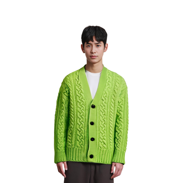 Cheap Ami Paris FW22 綠色羊毛單扣針織外套 (中性款)。 UKC151017300