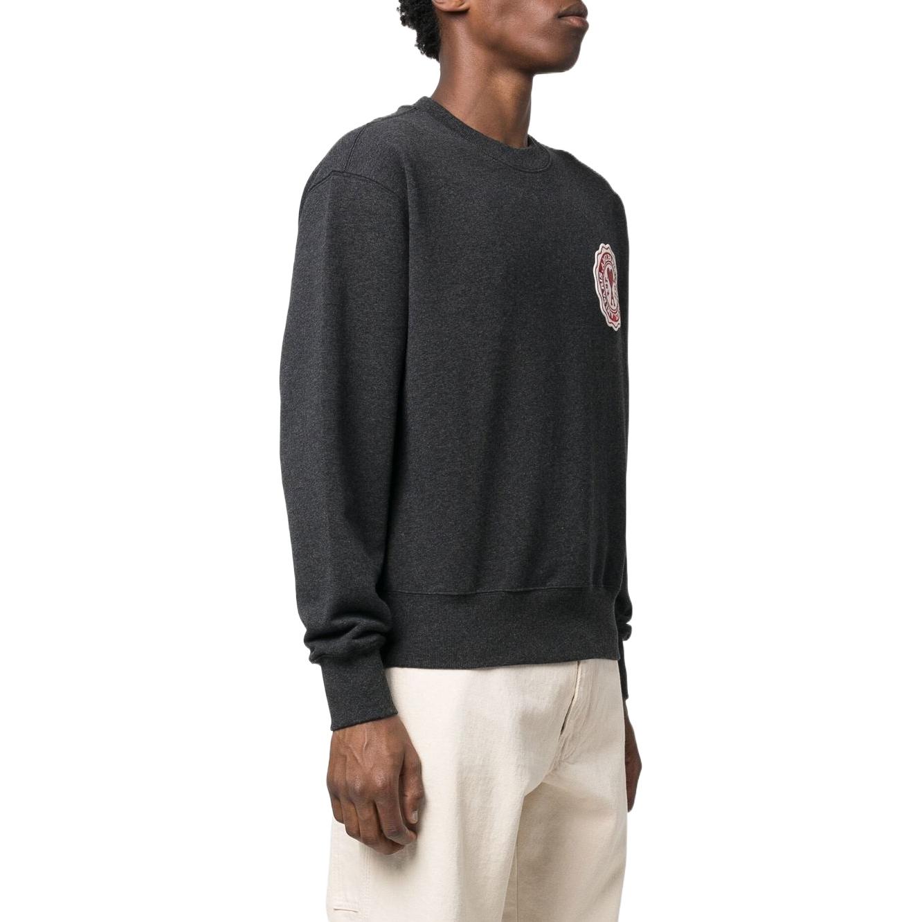 Shop Ami Paris AMIPARIS FW22 Sudadera Unisex Gris Charcoal con Logo Patch. USW011739