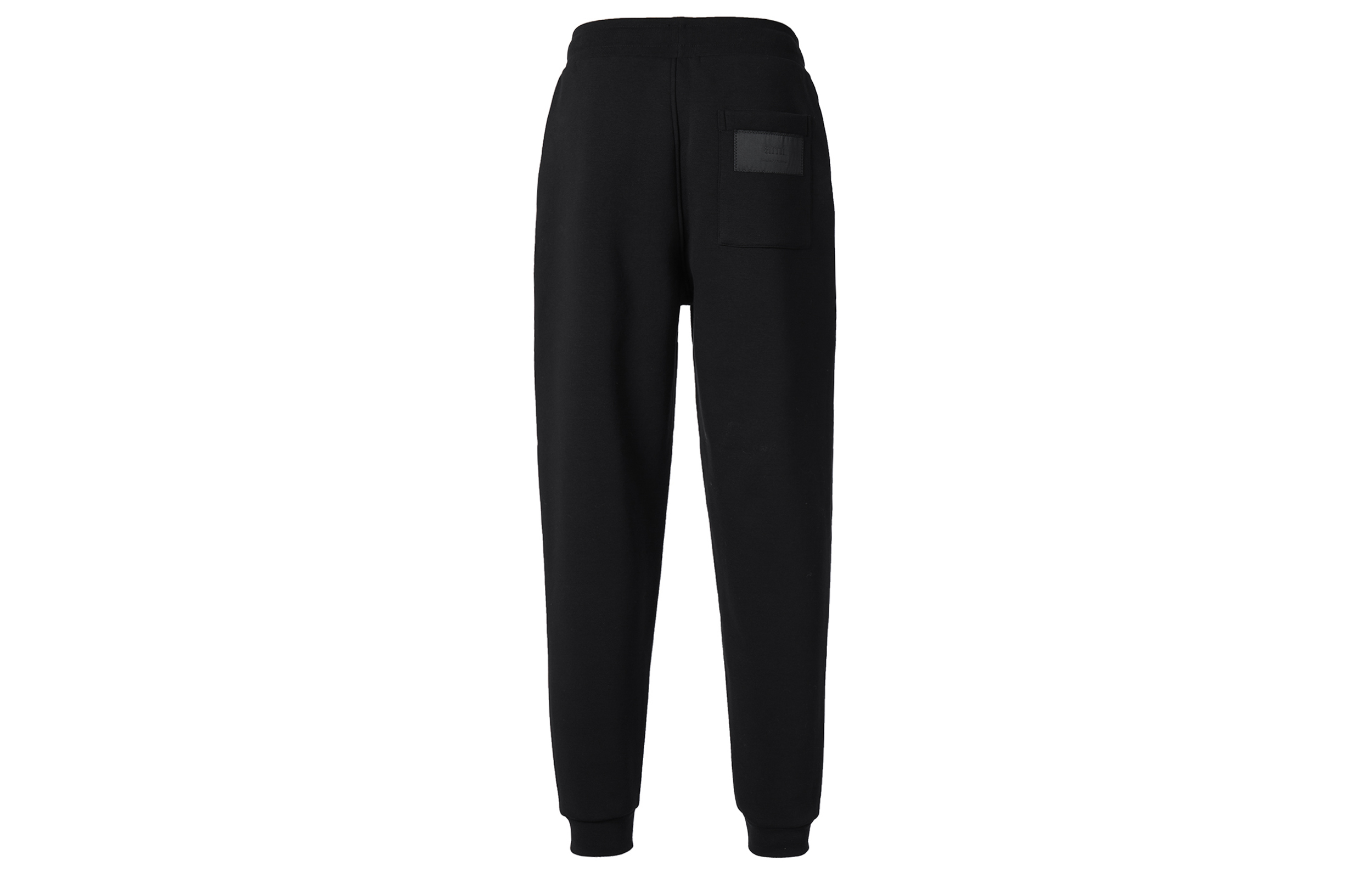 Lookbook Ami Paris AMIPARIS FW23 Seluar Jogger Hitam Mid-Rise dengan Tali Pinggang. UTR207740-001