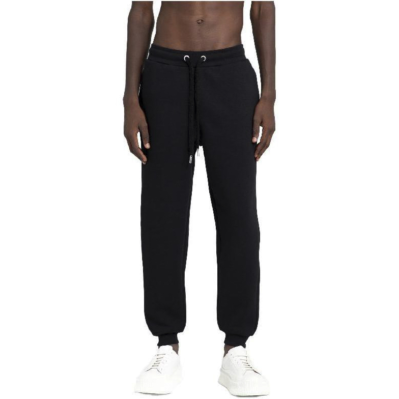 Shop Ami Paris AMIPARIS FW23 Seluar Jogger Hitam Mid-Rise dengan Tali Pinggang. UTR207740-001