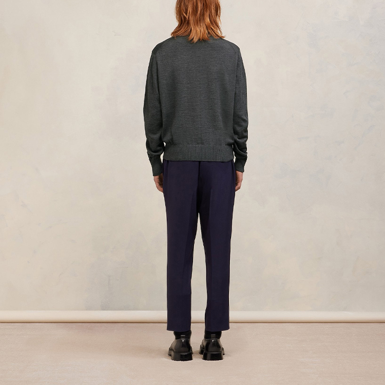 Ami Paris AMIPARIS FW23  Embroidered Knit Wool Sweater - Grey. HKS111KN0025055 圖 4