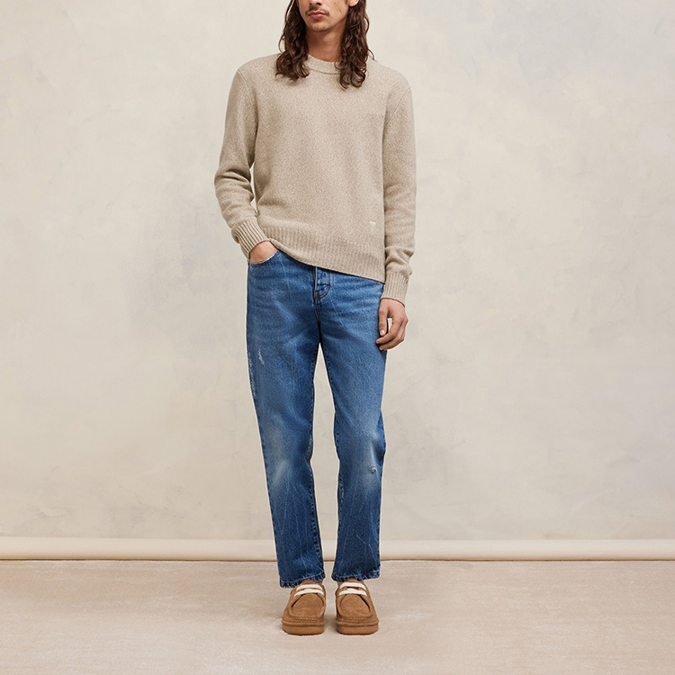 Ami Paris AMIPARIS FW23  Loose Fit Cashmere Blend Pullover Sweater Light Brown HKS127005-265 圖 3