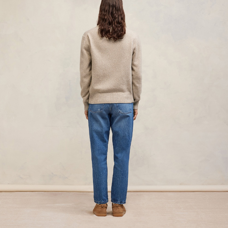 Ami Paris AMIPARIS FW23  Loose Fit Cashmere Blend Pullover Sweater Light Brown HKS127005-265 圖 4