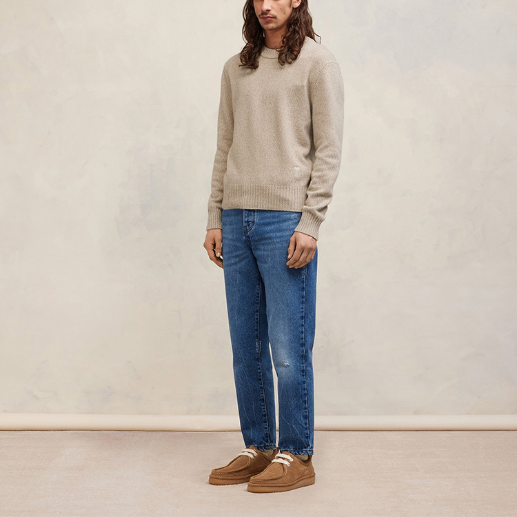 Ami Paris AMIPARIS FW23  Loose Fit Cashmere Blend Pullover Sweater Light Brown HKS127005-265 圖 5