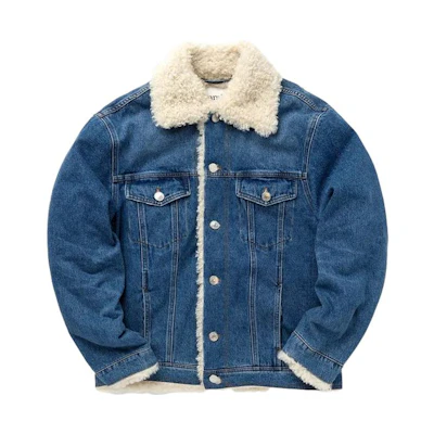Ami Paris AMIPARIS FW23 Single-Breasted Fleece-Lined Long Sleeve Jacket. UJK239DE0016-480