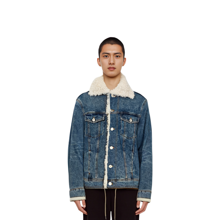 Details for Ami Paris AMIPARIS FW23 單排扣加絨長袖夾克外套 UJK239DE0016-480