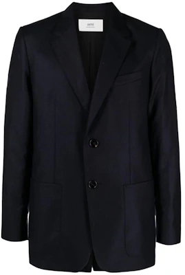 Ami Paris AMIPARIS FW23 Blazer Slim Fit Navy Blue Single-Breasted. H23UJK010WV0-020 Order Ami Paris AMIPARIS FW23 Blazer Slim Fit Navy Blue Single-Breasted. H23UJK010WV0-020