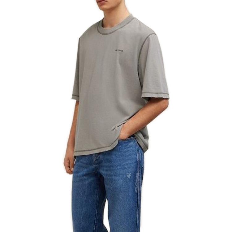 Purchase Ami Paris AMIPARIS 2023秋冬男女同款绣标短袖圆领T恤 粘土色 UTS016JE0051263