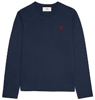 Ami Paris AMIPARIS FW23 Heart Embroidery Crewneck Long Sleeve T-Shirt Unisex UTS205.726 Ami Paris AMIPARIS FW23 Heart Embroidery Crewneck Long Sleeve T-Shirt Unisex UTS205.726
