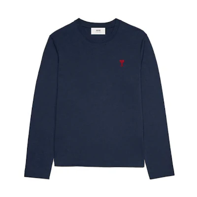 Ami Paris AMIPARIS FW23 Heart Embroidery Crewneck Long Sleeve T-Shirt Unisex UTS205.726